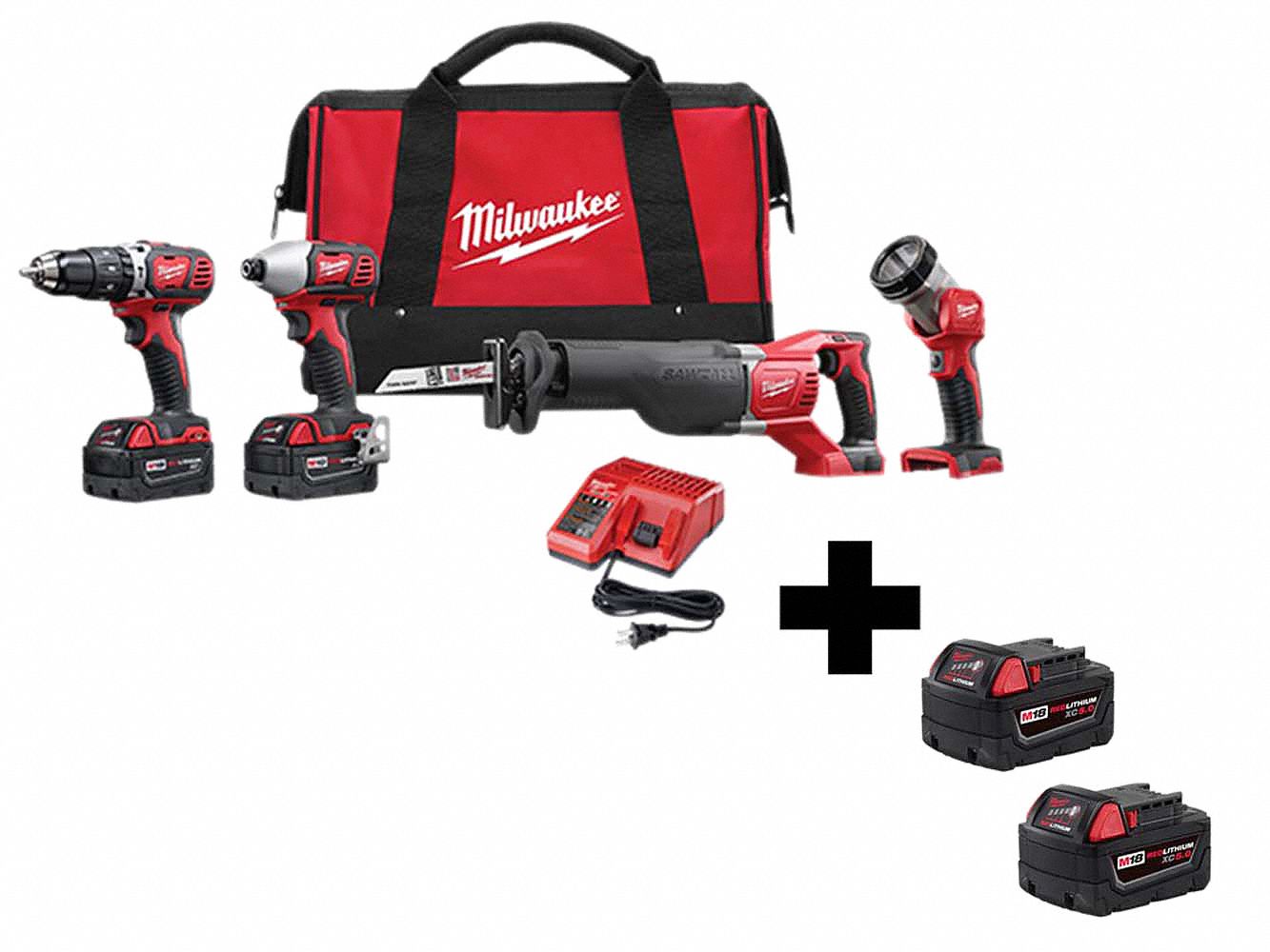 Cordless Combination Kit, 18V, 4 Tools