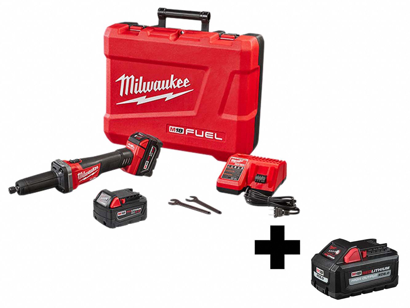 MILWAUKEE Cordless Die Grinder Kit, 18V, 20000 RPM 356XJ2278422 48