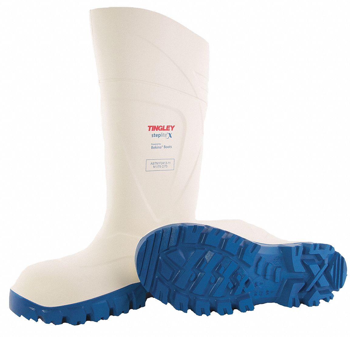Boot, White/Blue, Mens 12, PR
