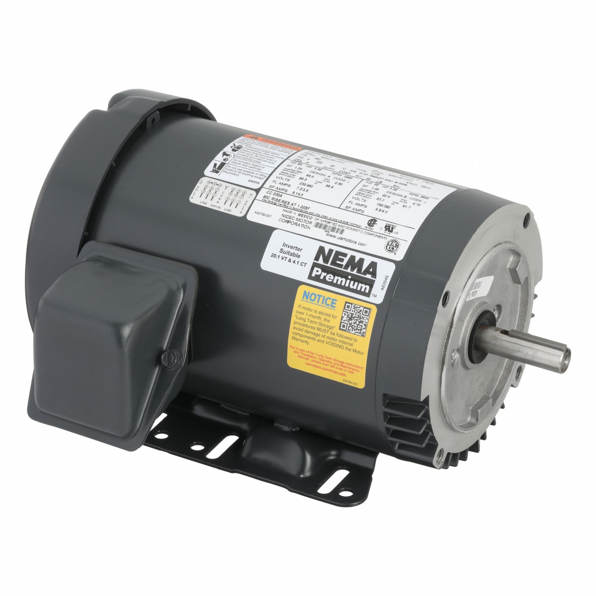 General Purpose Motor: Totally Enclosed Fan Cooled, Rigid Base Mount, 3 HP, 56C Frame