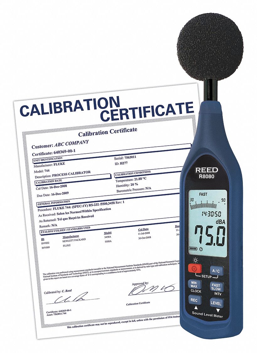 REED INSTRUMENTS, NIST, 20 Hz to 8 kHz, Sound Level Meter