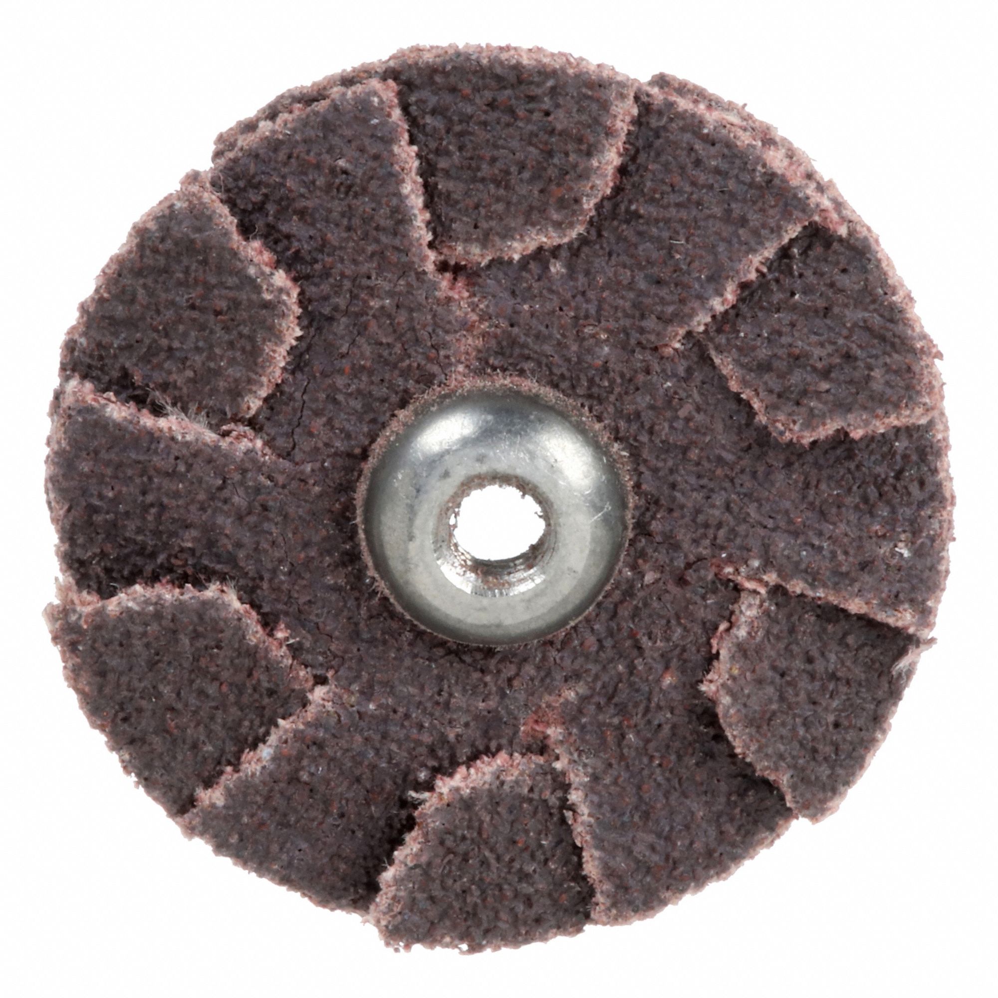 Overlap Slotted Disc: 1 1/4 in Dia, #8-32 Eyelet, Aluminum Oxide, 60 Grit, X Wt Cotton, R228