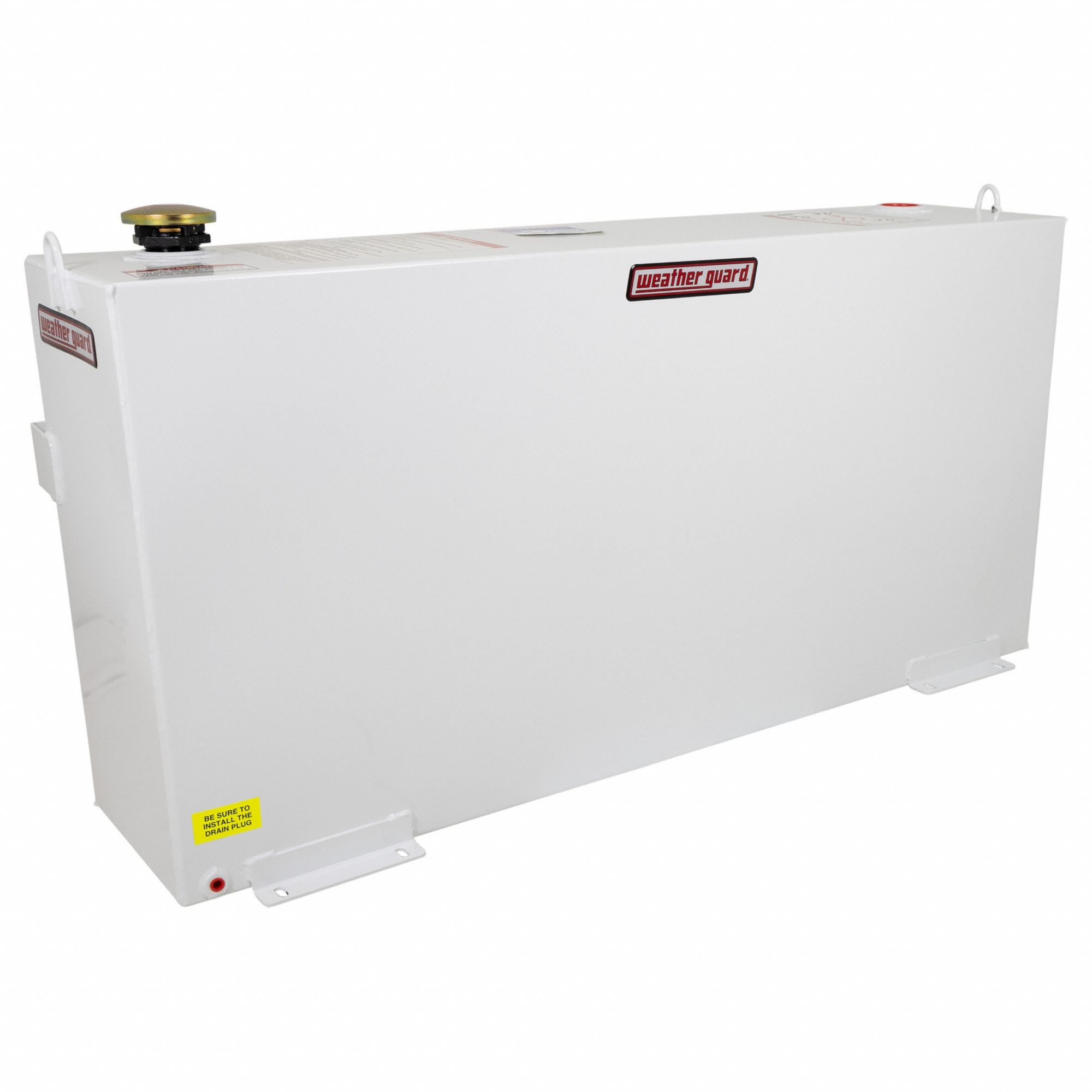 Transfer Tank: White, Square, 75 gal Capacity, Steel, 12 ga Thick, Powder-Coated