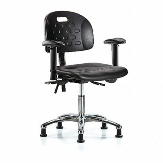 Blue Ridge Ergonomics Vinyl Antibacterial Ergonomic Chair With 17 3 4 In To 23 In Seat Height Range And 300 Lb Weight Ca 359h09 Br Hpdhch Cr T0 A1 Rg Blk Grainger