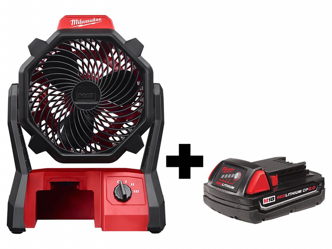 MILWAUKEE M18 Battery Included Cordless Jobsite Fan 359WH7