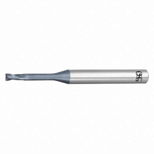 OSG Square End Mill: Carbide, WXL Finish, Single End, 2.50 mm Milling Dia.,  3.70 mm Lg of Cut