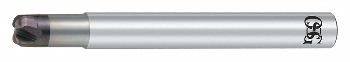 Corner Radius End Mill: Carbide, WXS Coated, 3 Flute, 1/8" Mill Dia, 0.06" LOC, 1/32" Rad