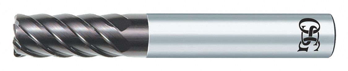 Corner Radius End Mill: Carbide, WXS Coated, 6 Flute, 10 mm Mill Dia, 22 mm LOC, 0.5 mm Rad