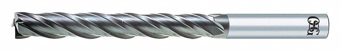 Square End Mill: Carbide, Diamond Coated, 4 Flute, 1/2" Mill Dia, 2" LOC, 5" OAL