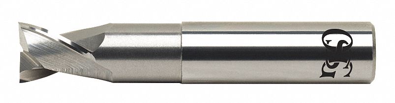 Square End Mill: Carbide, 2 Flute, 1" Mill Dia, 1" LOC, 5" OAL