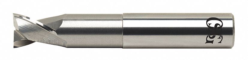 Square End Mill: Carbide, 2 Flute, 1" Mill Dia, 1" LOC, 6" OAL
