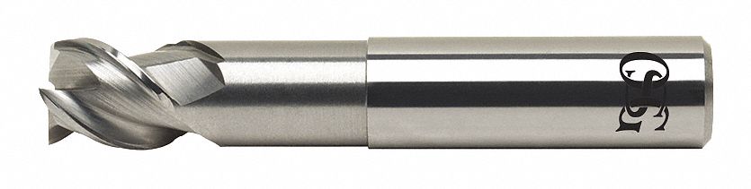 Square End Mill: Carbide, 3 Flute, 1" Mill Dia, 1" LOC, 6" OAL
