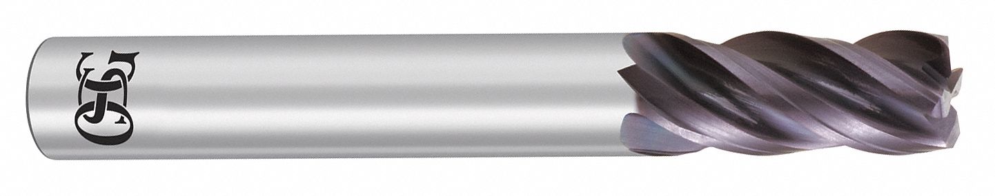 CORNER RADIUS END MILL, EXO FINISH, 4 FLUTES, ⅜ IN MILLING DIAMETER, ⅞ IN CUT, CARBIDE