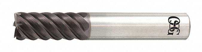 Square End Mill: Carbide, TiAlN Coated, 4 Flute, 3/16" Mill Dia, 5/8" LOC, 2" OAL, List HP450