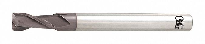 Corner Radius End Mill: Carbide, TiAlN Coated, 2 Flute, 1" Mill Dia, 1-1/2" LOC, 0.06" Rad