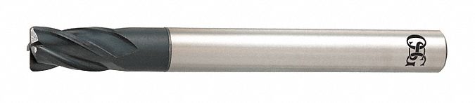 Corner Radius End Mill: Carbide, TiAlN Coated, 4 Flute, 3 mm Mill Dia, 4.5 mm LOC, 0.2 mm Rad