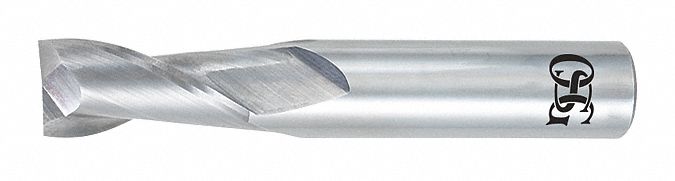Square End Mill: Carbide, 2 Flute, 3/32" Mill Dia, 3/8" LOC, 1-1/2" OAL