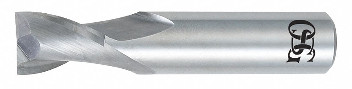 Square End Mill: Carbide, 2 Flute, 1 mm Mill Dia, 2 mm LOC, 39 mm OAL