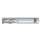 CORNER RADIUS END MILL, BRIGHT/UNCOATED FINISH, 4 FLUTES, ⅜ IN MILLING DIA, 1 IN CUT