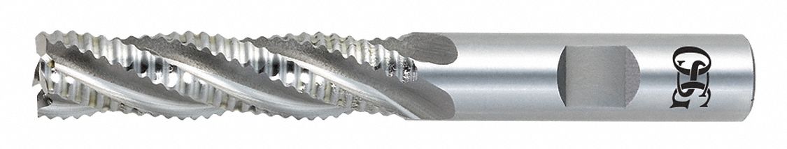 Roughing End Mill: Cobalt, 4 Flute, Fine Pitch, 3/16" Mill Dia, 1/2" LOC, 2-3/8" OAL