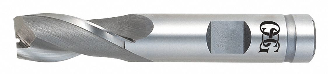 Square End Mill: Cobalt, 2 Flute, 3 mm Mill Dia, 9.52 mm LOC, 58.7 mm OAL