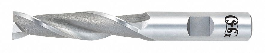 Square End Mill: Cobalt, 2 Flute, 1-1/2" Mill Dia, 3" LOC, 5-1/2" OAL