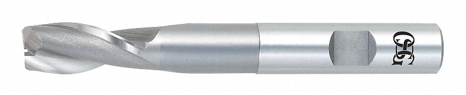 Square End Mill: Cobalt, 2 Flute, 1-1/4" Mill Dia, 3" LOC, 7-1/4" OAL