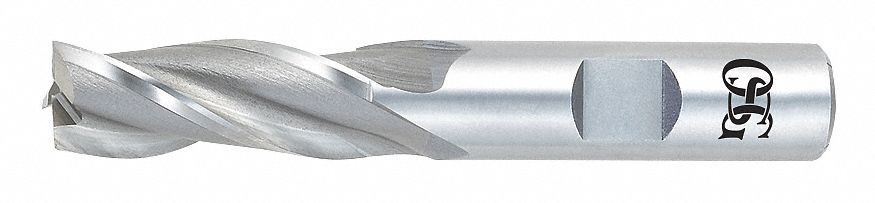 Square End Mill: Cobalt, 3 Flute, 1-1/2" Mill Dia, 2" LOC, 4-1/2" OAL