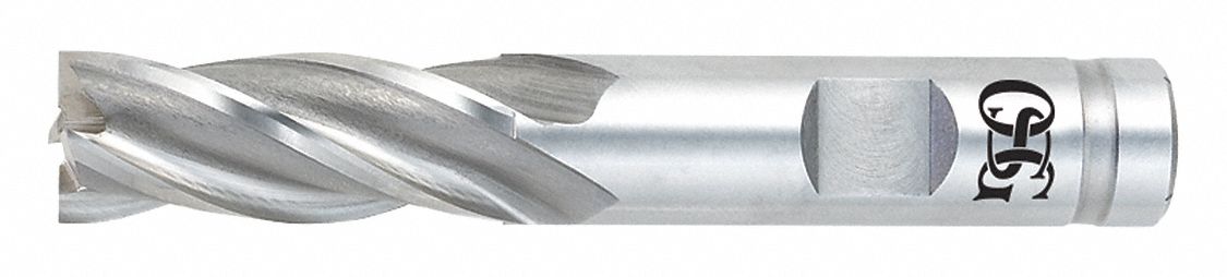 Square End Mill: Cobalt, 4 Flute, 3 mm Mill Dia, 9.52 mm LOC, 58.7 mm OAL
