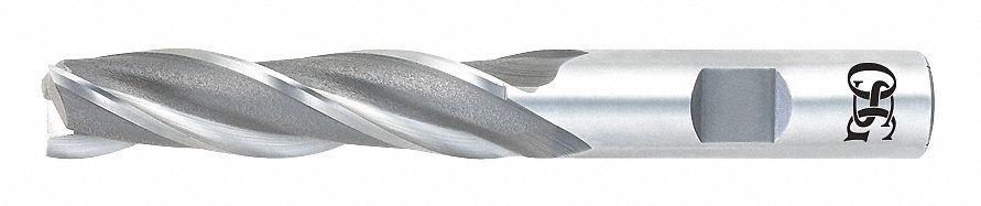Square End Mill: Cobalt, 3 Flute, 1-1/2" Mill Dia, 4" LOC, 6-1/2" OAL