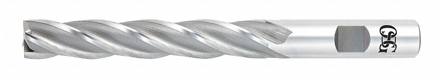 Square End Mill: Cobalt, 4 Flute, 1-1/4" Mill Dia, 6" LOC, 8-1/2" OAL