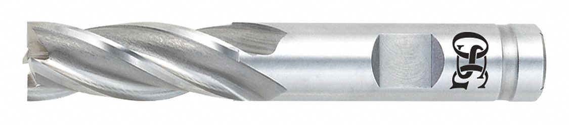 Square End Mill: Cobalt, 4 Flute, 1" Mill Dia, 3" LOC, 5-1/2" OAL