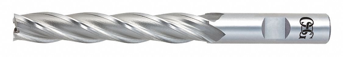 SQUARE END MILL, BRIGHT/UNCOATED, NON-CENTRE CUTTING, 4 FLUTES, ⅜ IN MILLING DIAMETER