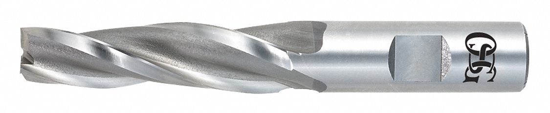 Tapered End Mill: Cobalt, 3 Flute, 2°, 1/16" Tip Dia, 1" LOC, 2-1/4" OAL, List 593