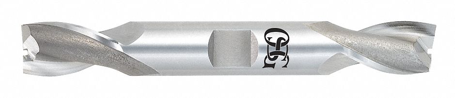 Square End Mill: Cobalt, TiN Coated, Double End, 2 Flute, 1" Mill Dia, 1-5/8" LOC, 5-7/8" OAL