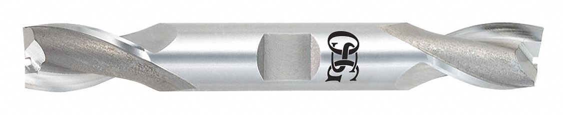 Square End Mill: Cobalt, Double End, 2 Flute, 1 mm Mill Dia, 2.38 mm LOC, 57.1 mm OAL