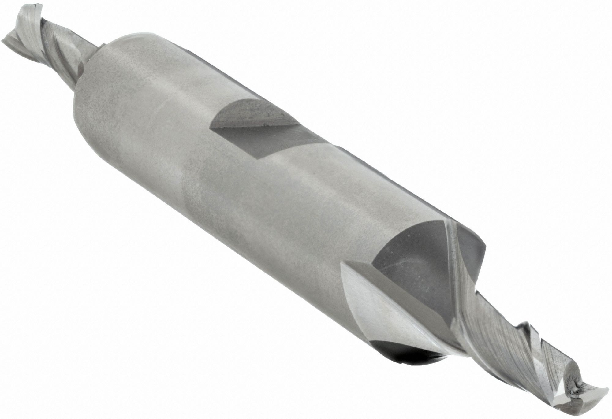 Square End Mill: Cobalt, Double End, 2 Flute, 3.5 mm Mill Dia, 11.11 mm LOC, 79.3 mm OAL