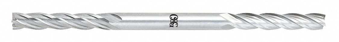 Square End Mill: Cobalt, Double End, 4 Flute, 1/16" Mill Dia, 7/32" LOC, 2-1/2" OAL