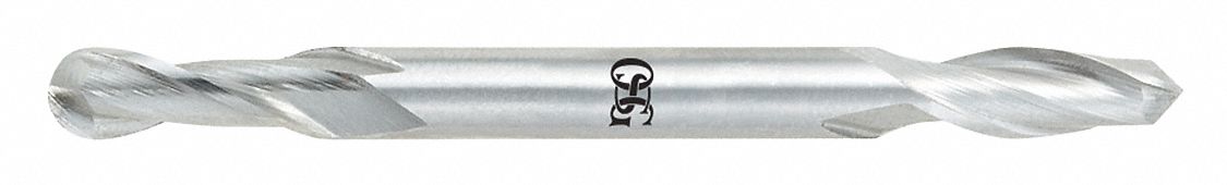 Ball End Mill: Cobalt, Double End, 2 Flute, 1/16" Mill Dia, 3/16" LOC, 2-1/4" OAL, List 571