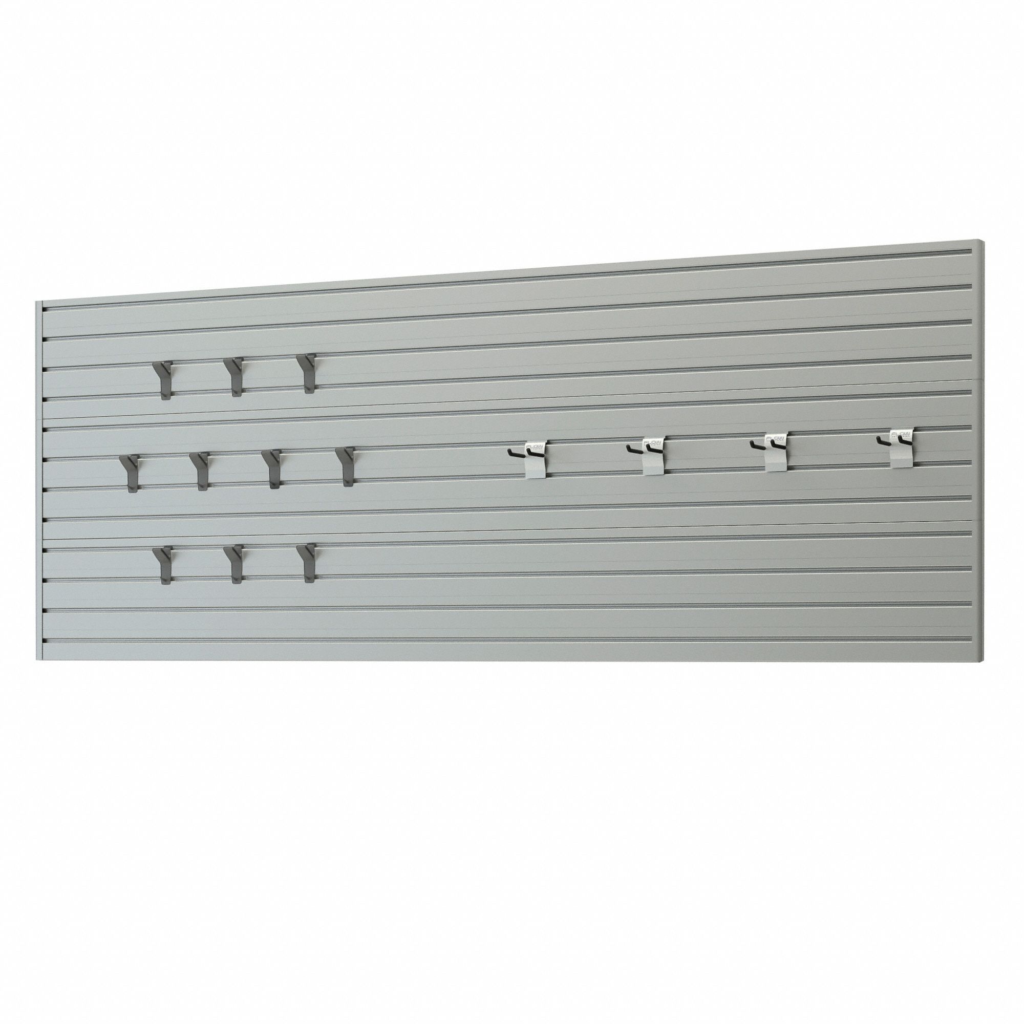 FLOW WALL PVC Slatwall Panel Kit, 96 inW x 36 inH, 6 Panels, 14 Hooks