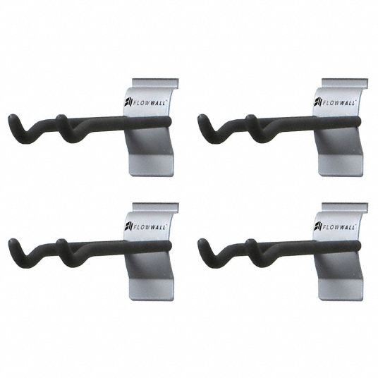 FLOW WALL Slatwall Double Hook: 2 1/2 in x 8 1/2 in x 4 in, 40 lb Load ...