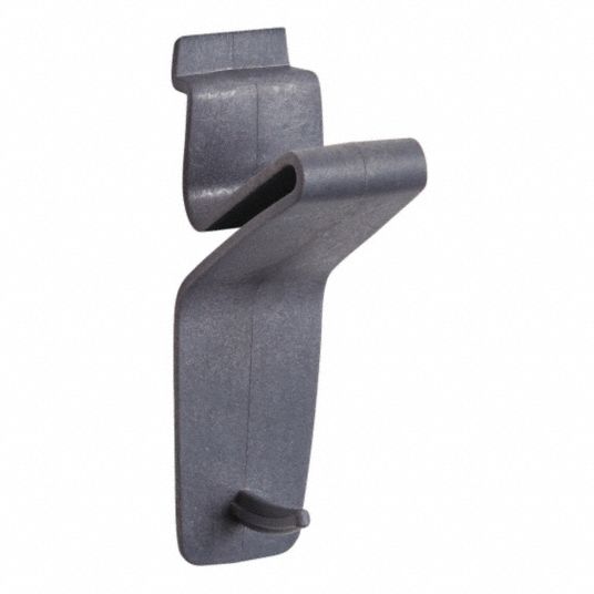 FLOW WALL Plastic Slatwall XHook, Hanging Mounting Type, Gray, Finish