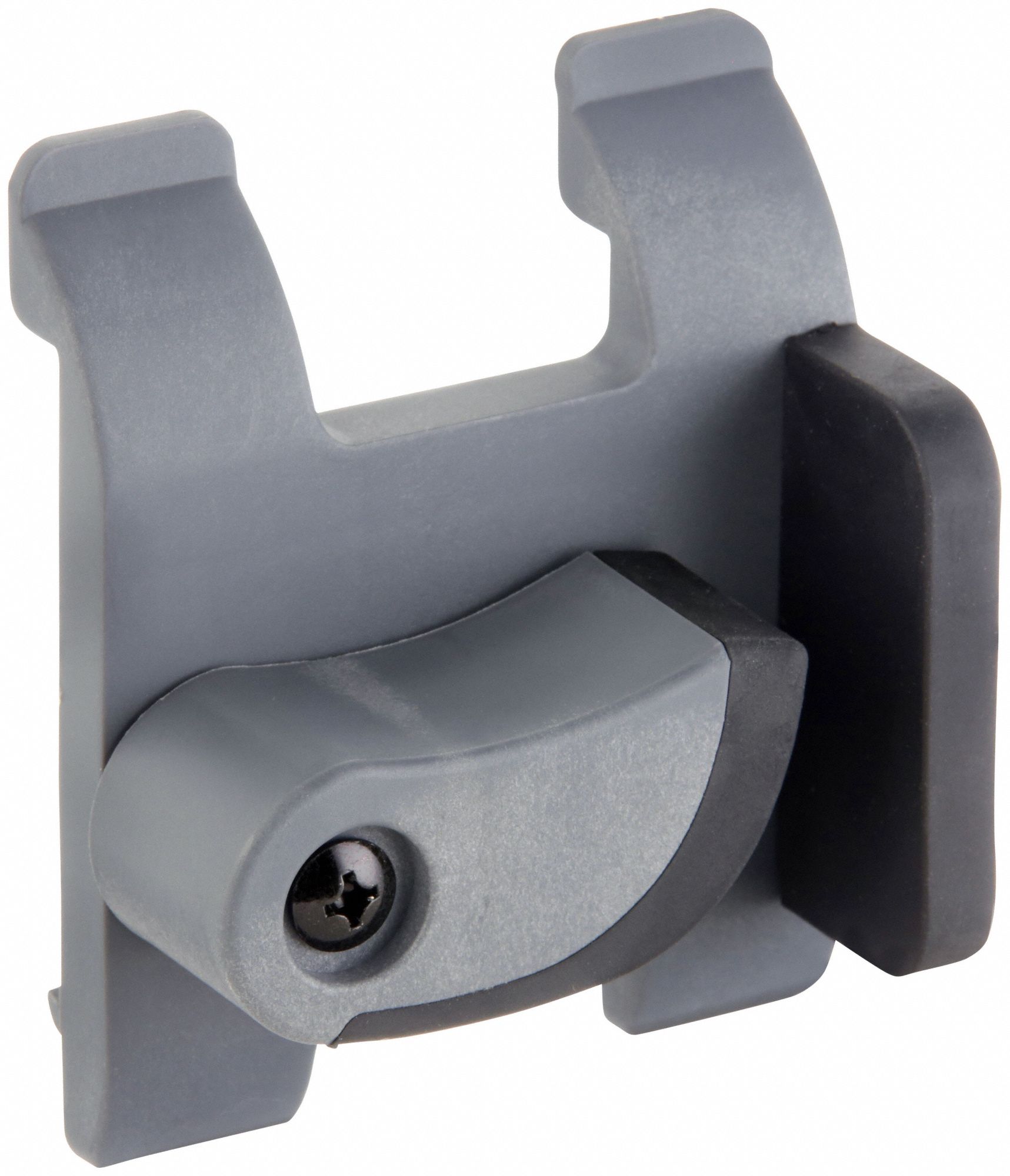 Slatwall Gravity Hook: 3 1/2 in x 2 in x 4 1/4 in, 15 lb Load Capacity, Plastic, Gray