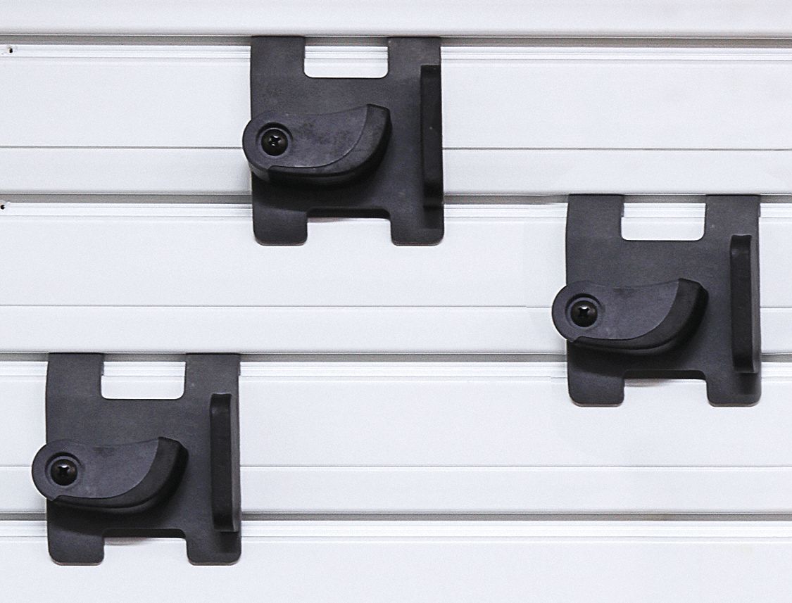 FLOW WALL Plastic Slatwall Gravity Hook, Hanging Mounting Type, Gray