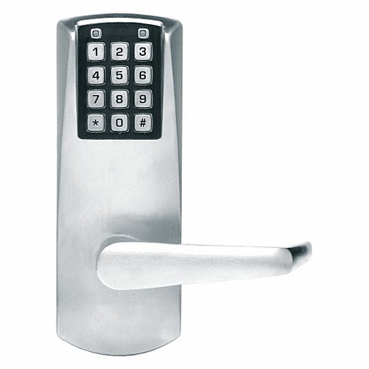 Electronic Keyless Deadbolt Lock: Entry, Keypad, Mortise Mounting, Zinc, Satin Chrome
