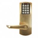 Electronic Keyless Deadbolt Lock, 2-3/4 in Backset, Mortise, Satin Brass, 1 in Latch Length
