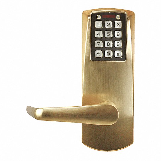 Electronic Keyless Deadbolt Lock: Entry, Keypad, Mortise Mounting, Zinc, Satin Brass