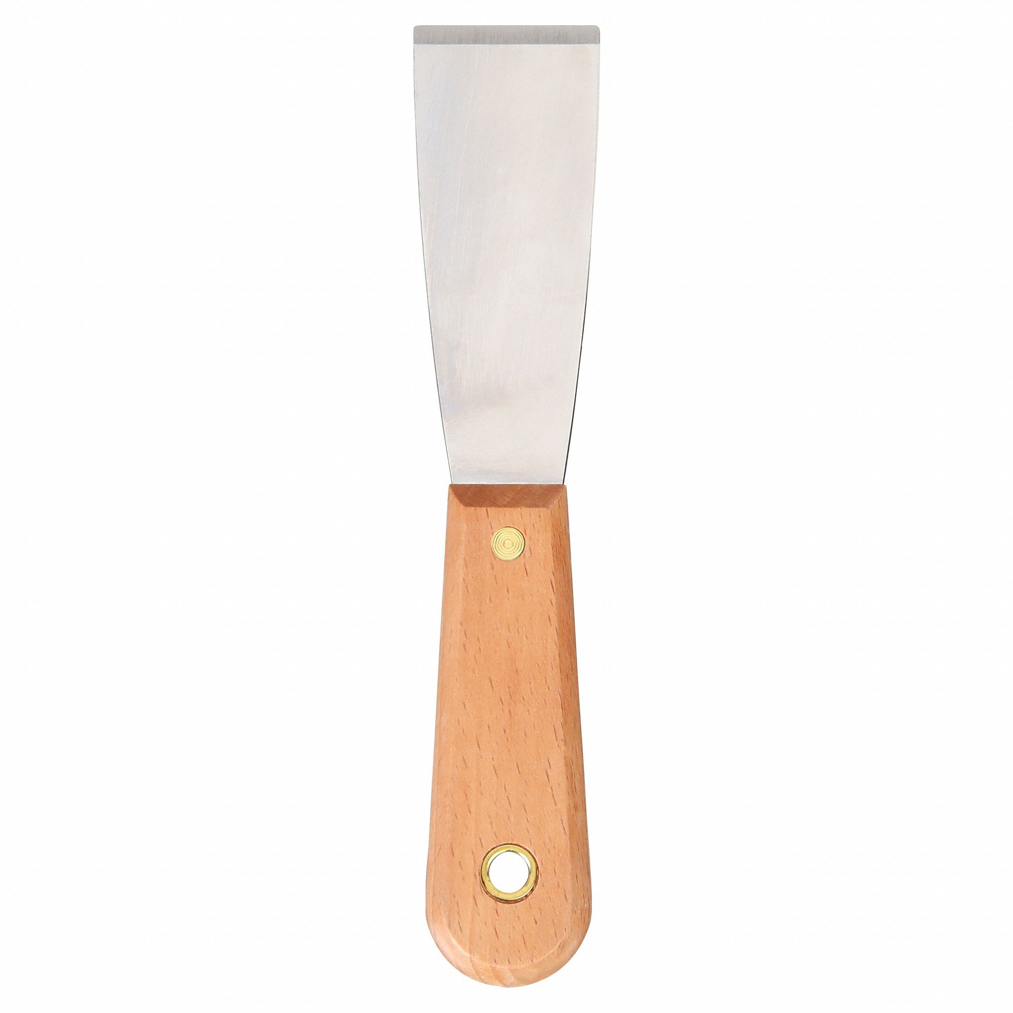 SCRAPER, STAINLESS STEEL BLADE, WOOD HANDLE, STIFF, STRAIGHT BLADE, 1-1/2 IN