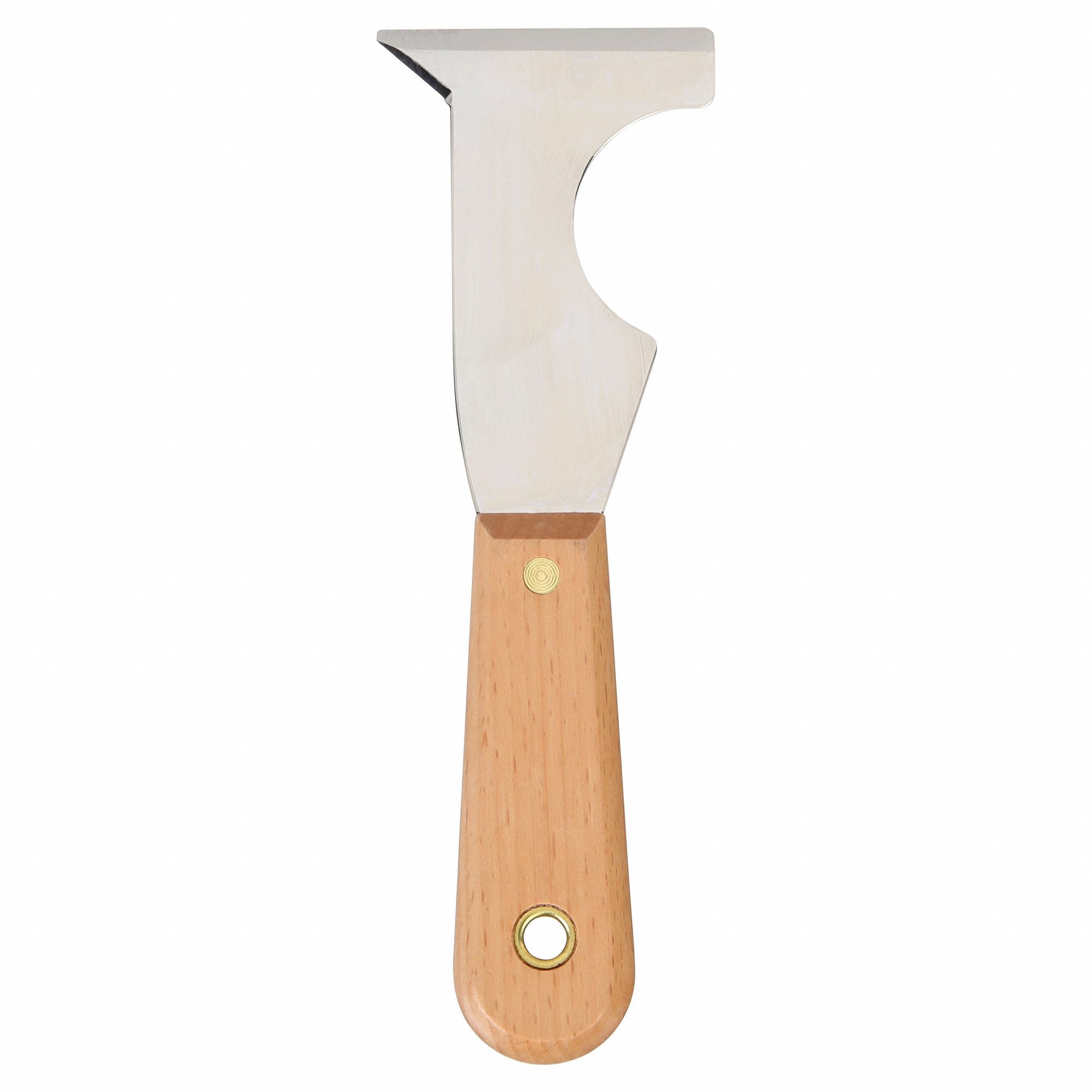PAINTERS TOOL, STAINLESS STEEL, 2 1/4 IN BLADE W, 3 1/2 IN BLADE L, WOOD HANDLE