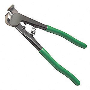 TILE NIPPER,OFFSET JAWS,GREEN